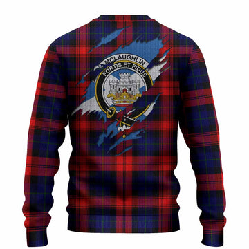 McLaughlin Clan Crest In Me Tartan Knitted Sweater Scotland Flag Style