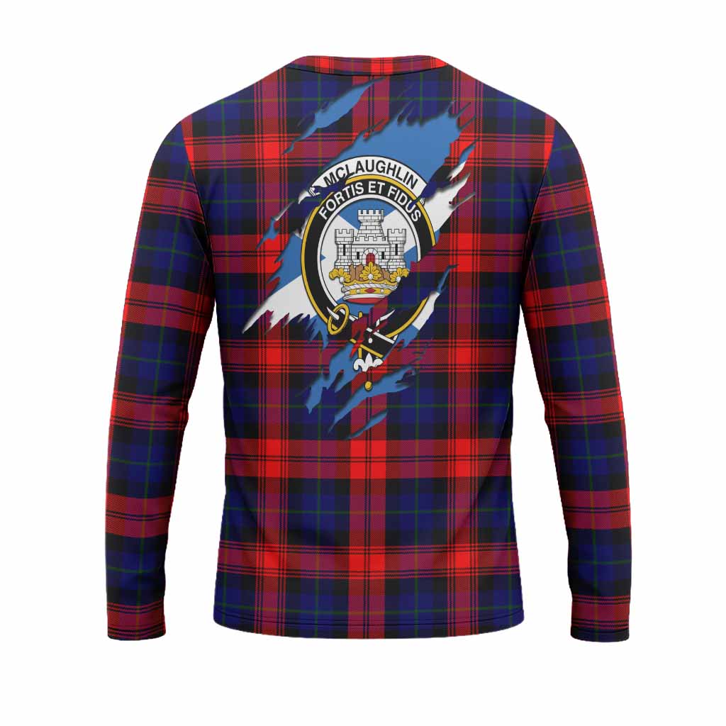 McLaughlin Clan Crest In Me Tartan Long Sleeve T-Shirt Scotland Flag Style