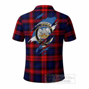McLaughlin Clan Crest In Me Tartan Polo Shirt Scotland Flag Style