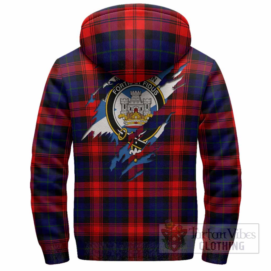 McLaughlin Clan Crest In Me Tartan Sherpa Hoodie Scotland Flag Style