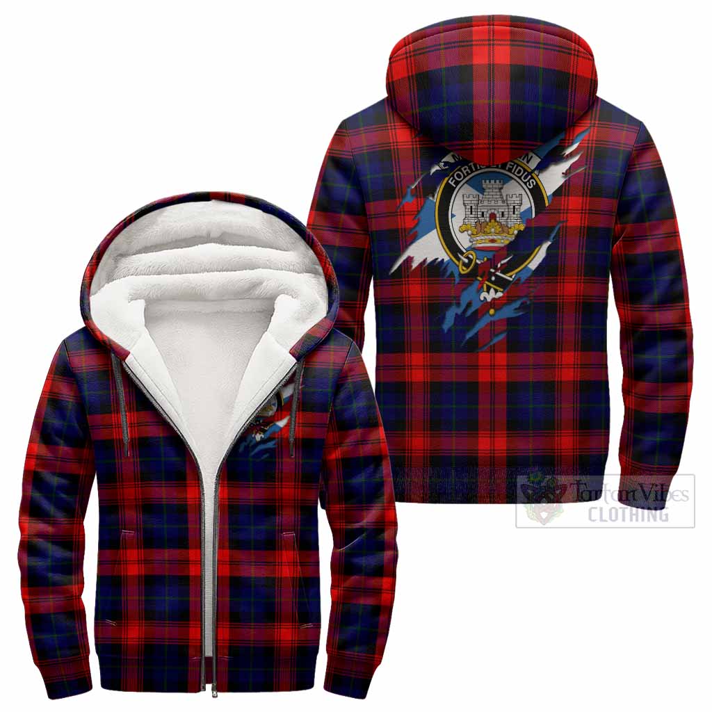 McLaughlin Clan Crest In Me Tartan Sherpa Hoodie Scotland Flag Style