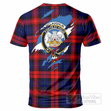 McLaughlin Clan Crest In Me Tartan T-Shirt Scotland Flag Style