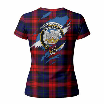 McLaughlin Clan Crest In Me Tartan Women T shirt Scotland Flag Style