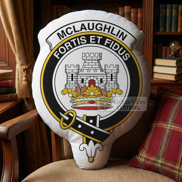 McLaughlin Clan Crest Shaped Throw Pillow, Scottish Clan Badge Decorative Pillow