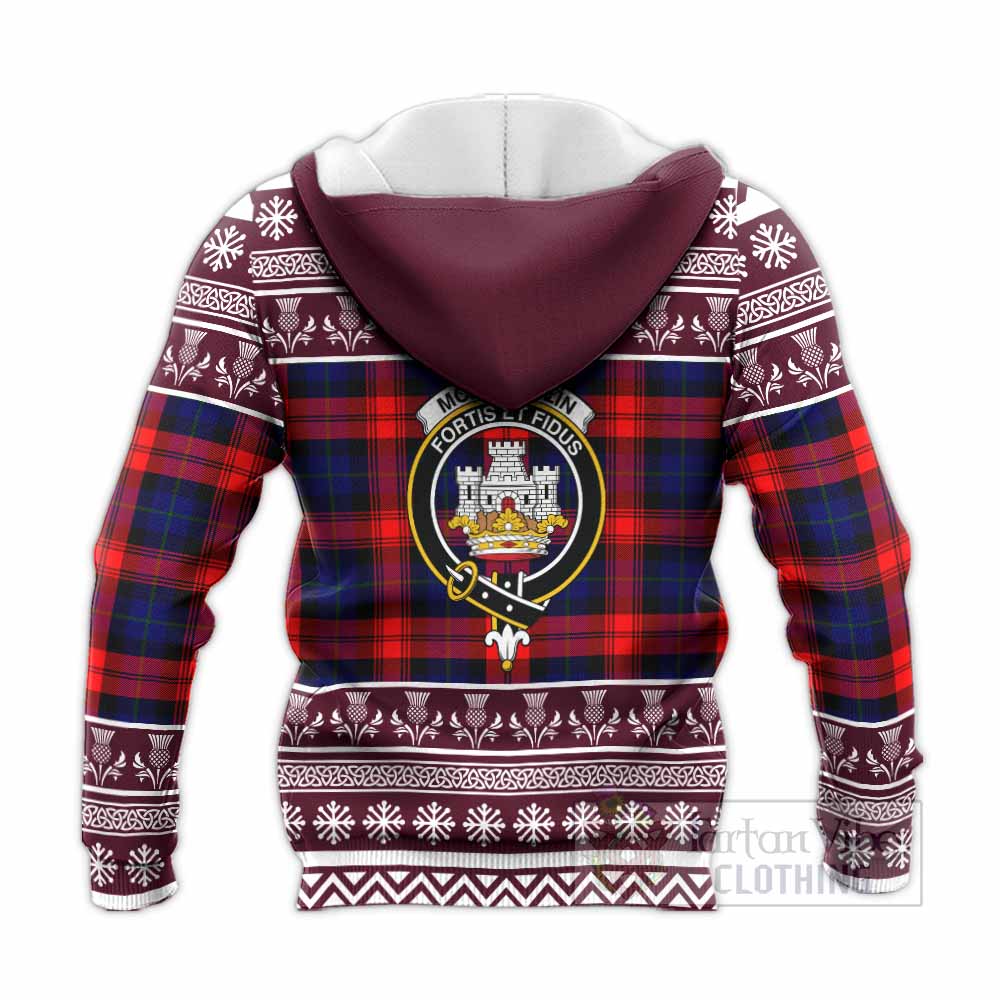 McLaughlin Clan Tartan Christmas Knitted Hoodie with Family Crest - Tartan Vibes Clothing