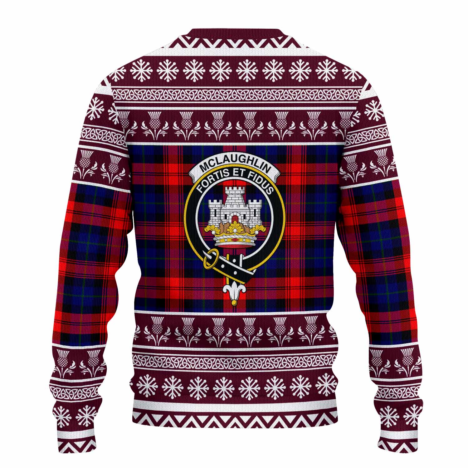 McLaughlin Clan Tartan Christmas Ugly Sweater with Family Crest - Tartan Vibes Clothing