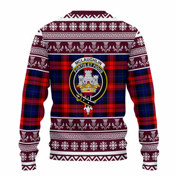 McLaughlin Clan Tartan Christmas Ugly Sweater with Family Crest