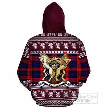 McLaughlin Clan Tartan Crest Christmas Cotton Hoodie Coat of Arms Funny Style