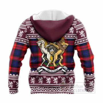 McLaughlin Clan Tartan Crest Christmas Knitted Hoodie Coat of Arms Funny Style