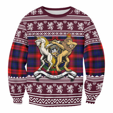 McLaughlin Clan Tartan Crest Christmas Sweatshirt Coat of Arms Funny Style