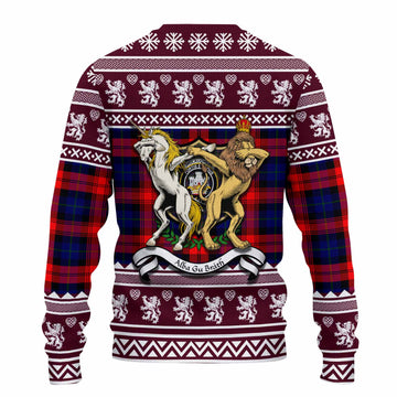 McLaughlin Clan Tartan Crest Christmas Ugly Sweater Coat of Arms Funny Style