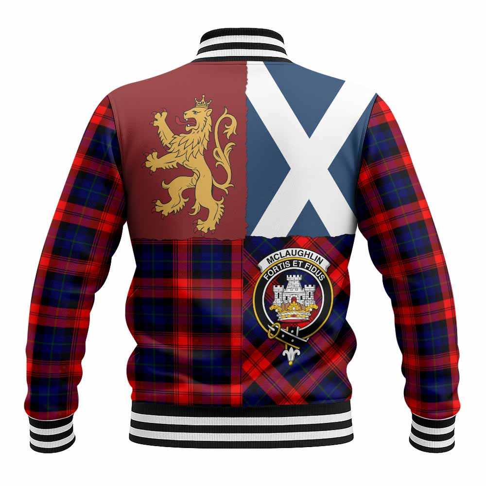 McLaughlin Crest Tartan Baseball Jacket with Lion Rampant Saltire Style