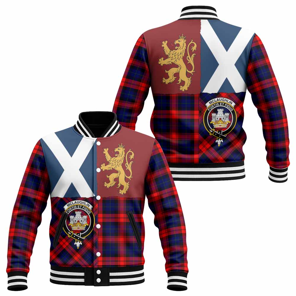 McLaughlin Crest Tartan Baseball Jacket with Lion Rampant Saltire Style