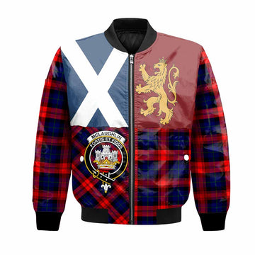 McLaughlin Crest Tartan Bomber Jacket with Lion Rampant Saltire Style