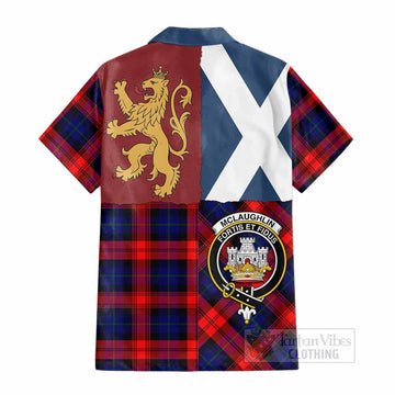 McLaughlin Crest Tartan Cotton Hawaiian Shirt with Lion Rampant Saltire Style