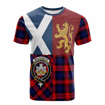 McLaughlin Crest Tartan Cotton T-shirt with Lion Rampant Saltire Style