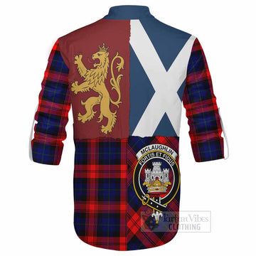 McLaughlin Crest Tartan Ghillie Shirt with Lion Rampant Saltire Style