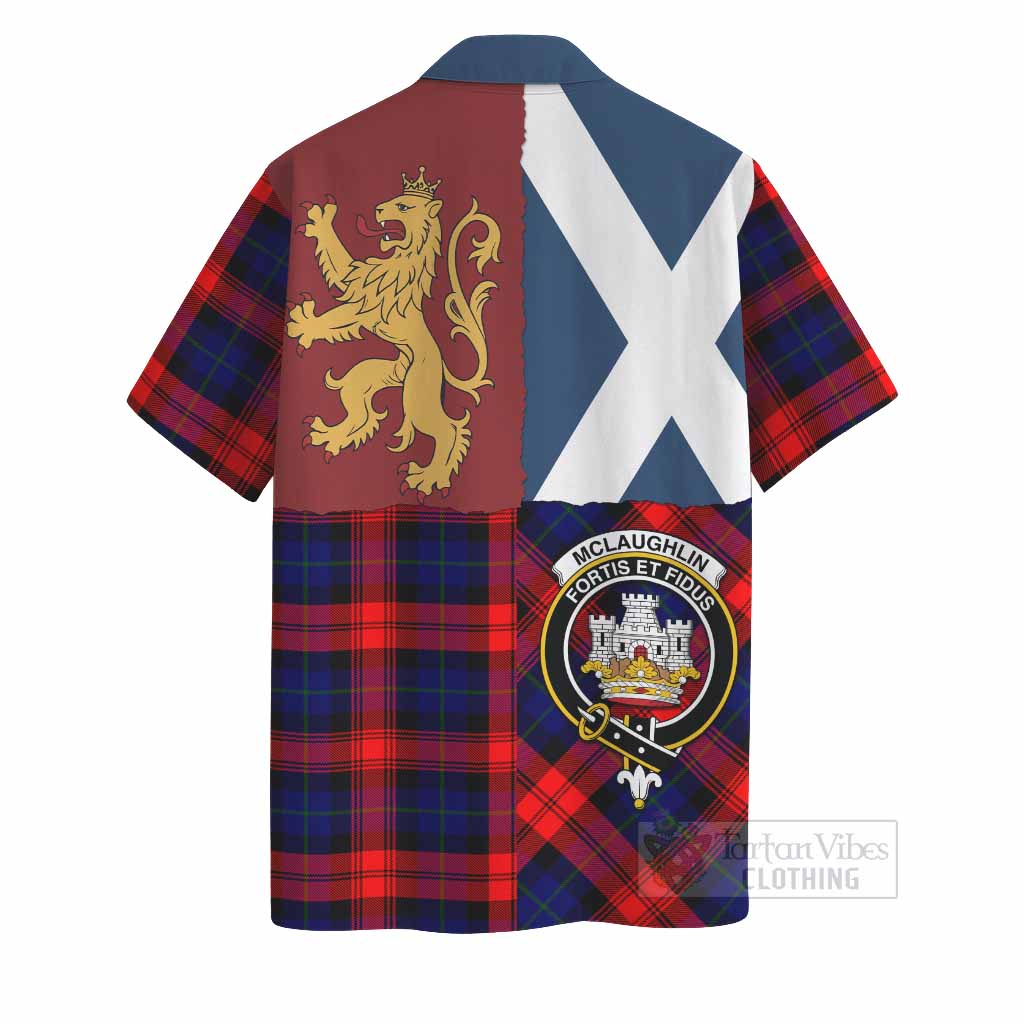McLaughlin Crest Tartan Hawaiian Shirt with Lion Rampant Saltire Style