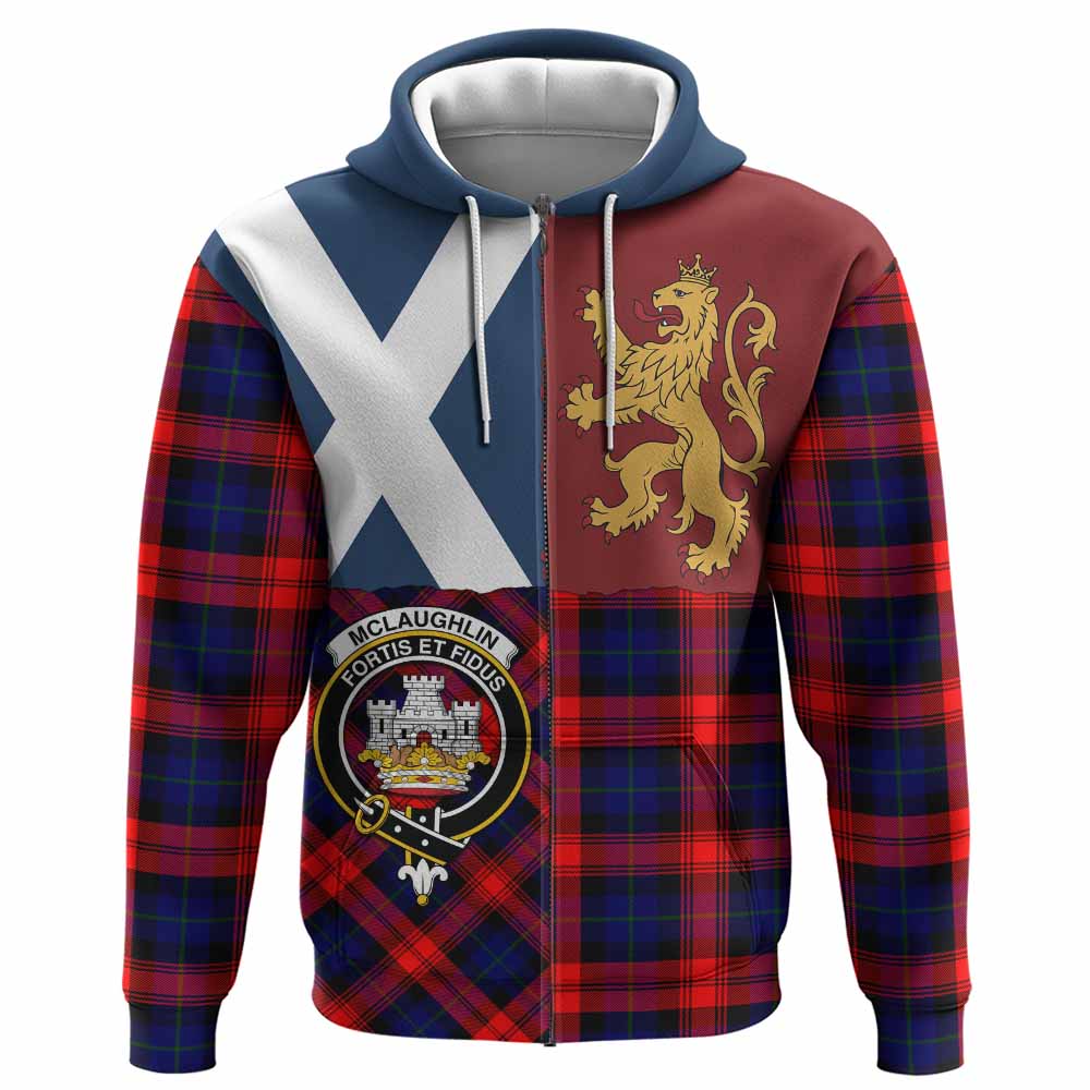McLaughlin Crest Tartan Hoodie with Lion Rampant Saltire Style