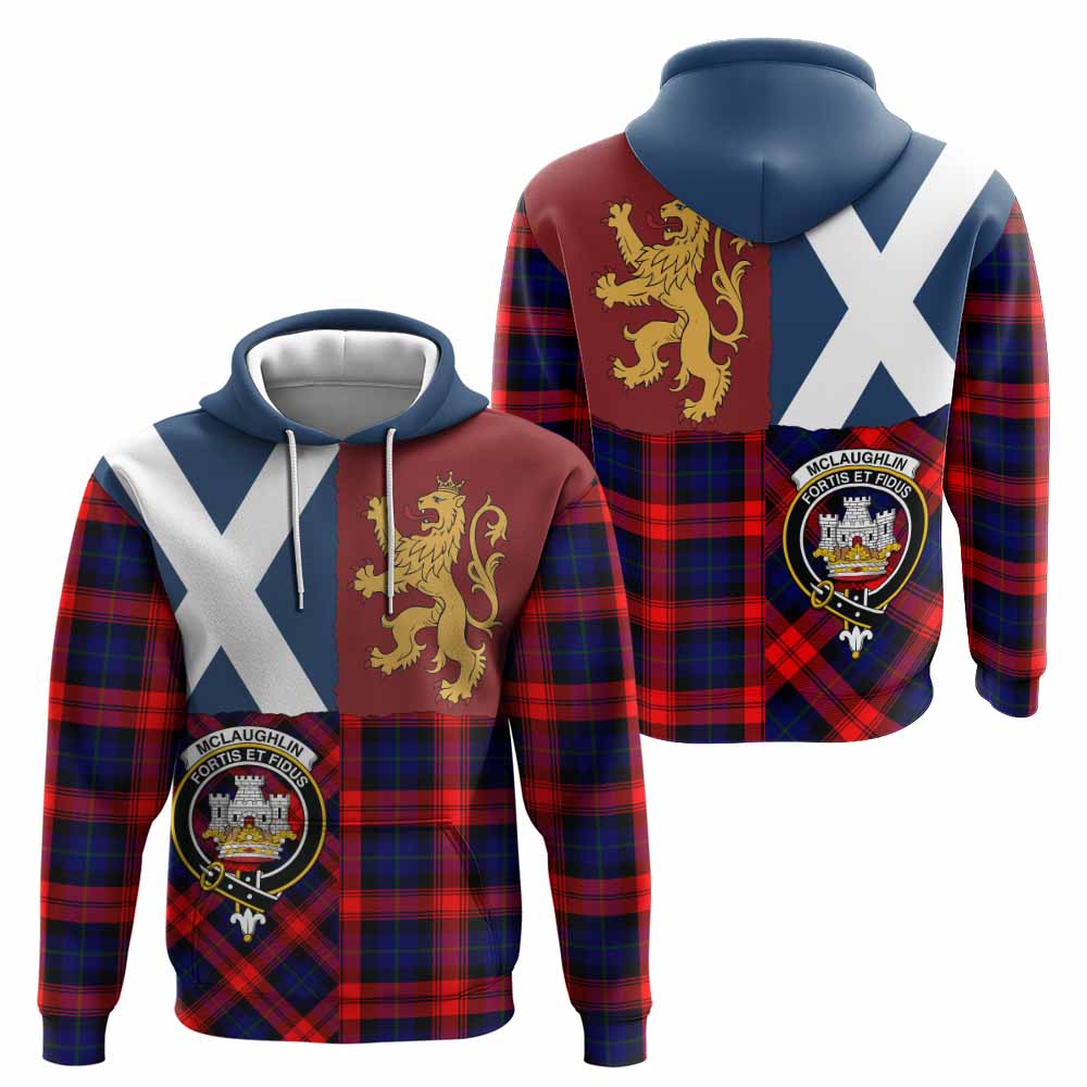 McLaughlin Crest Tartan Hoodie with Lion Rampant Saltire Style