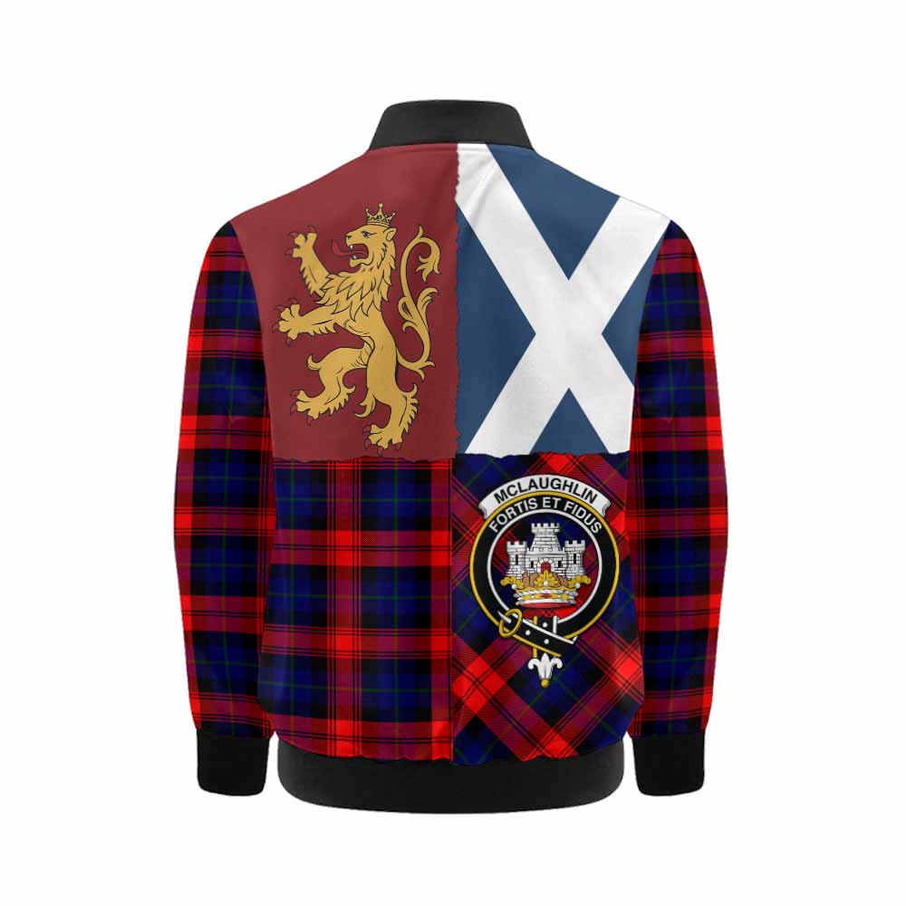 McLaughlin Crest Tartan Kid Bomber Jacket with Lion Rampant Saltire Style - Tartan Vibes Clothing
