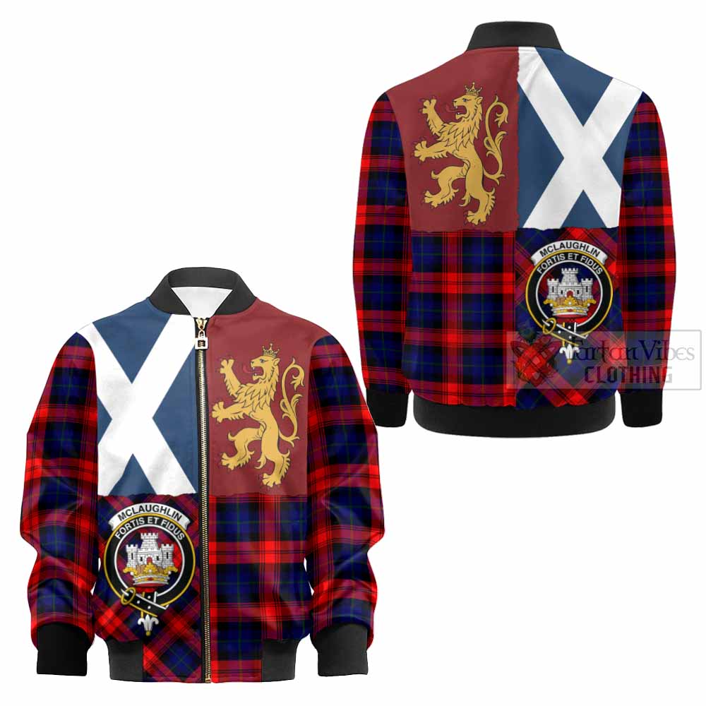 McLaughlin Crest Tartan Kid Bomber Jacket with Lion Rampant Saltire Style - Tartan Vibes Clothing