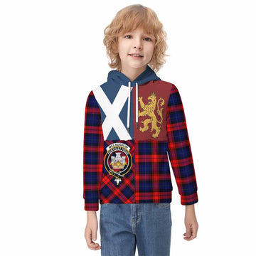 McLaughlin Crest Tartan Kid Hoodie with Lion Rampant Saltire Style
