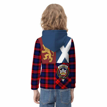 McLaughlin Crest Tartan Kid Hoodie with Lion Rampant Saltire Style