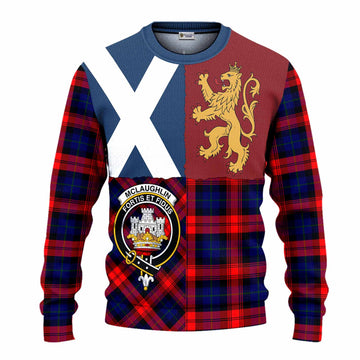 McLaughlin Crest Tartan Knitted Sweater with Lion Rampant Saltire Style