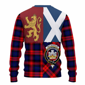 McLaughlin Crest Tartan Knitted Sweater with Lion Rampant Saltire Style