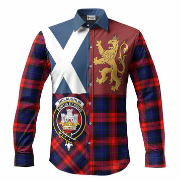 McLaughlin Crest Tartan Long Sleeve Button Shirts with Lion Rampant Saltire Style
