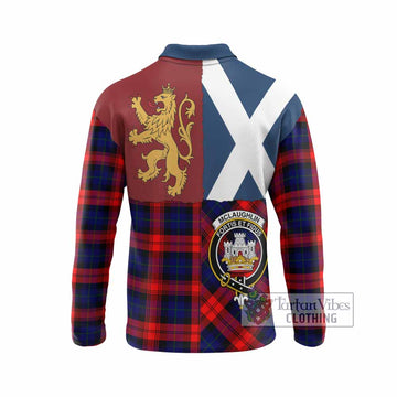 McLaughlin Crest Tartan Long Sleeve Polo Shirt with Lion Rampant Saltire Style