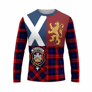 McLaughlin Crest Tartan Long Sleeve T-Shirt with Lion Rampant Saltire Style