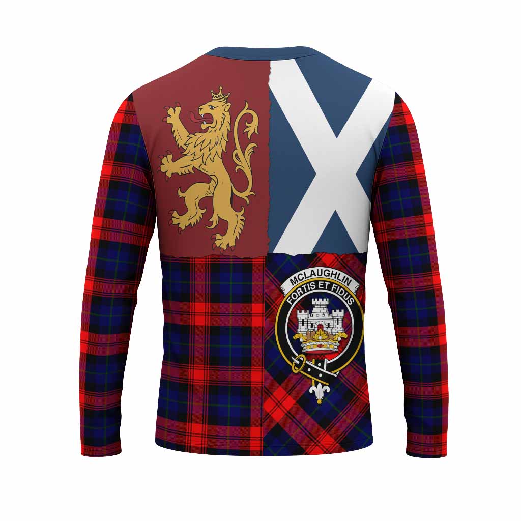 McLaughlin Crest Tartan Long Sleeve T-Shirt with Lion Rampant Saltire Style