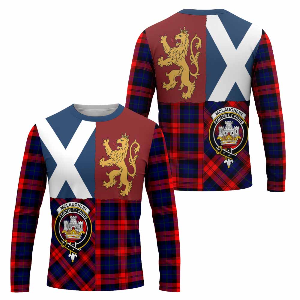 McLaughlin Crest Tartan Long Sleeve T-Shirt with Lion Rampant Saltire Style
