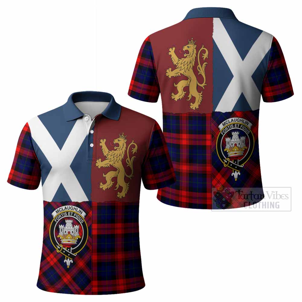 McLaughlin Crest Tartan Polo Shirt with Lion Rampant Saltire Style