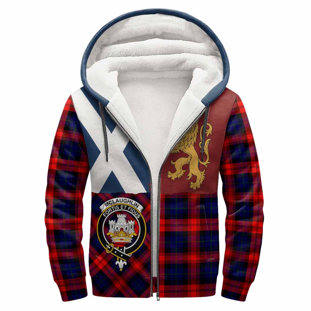 McLaughlin Crest Tartan Sherpa Hoodie with Lion Rampant Saltire Style