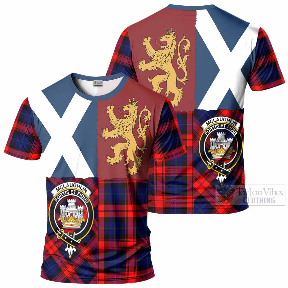 McLaughlin Crest Tartan T-Shirt with Lion Rampant Saltire Style