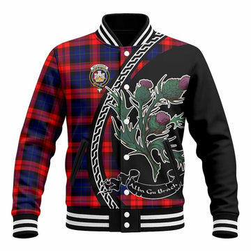 McLaughlin Family Crest Tartan Baseball Jacket Alba Thistle Inspired