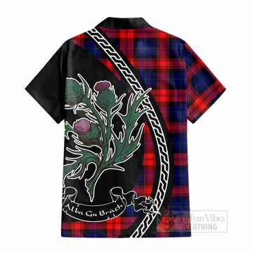 McLaughlin Family Crest Tartan Cotton Hawaiian Shirt Alba Thistle Inspired