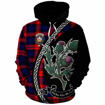 McLaughlin Family Crest Tartan Cotton Hoodie Alba Thistle Inspired