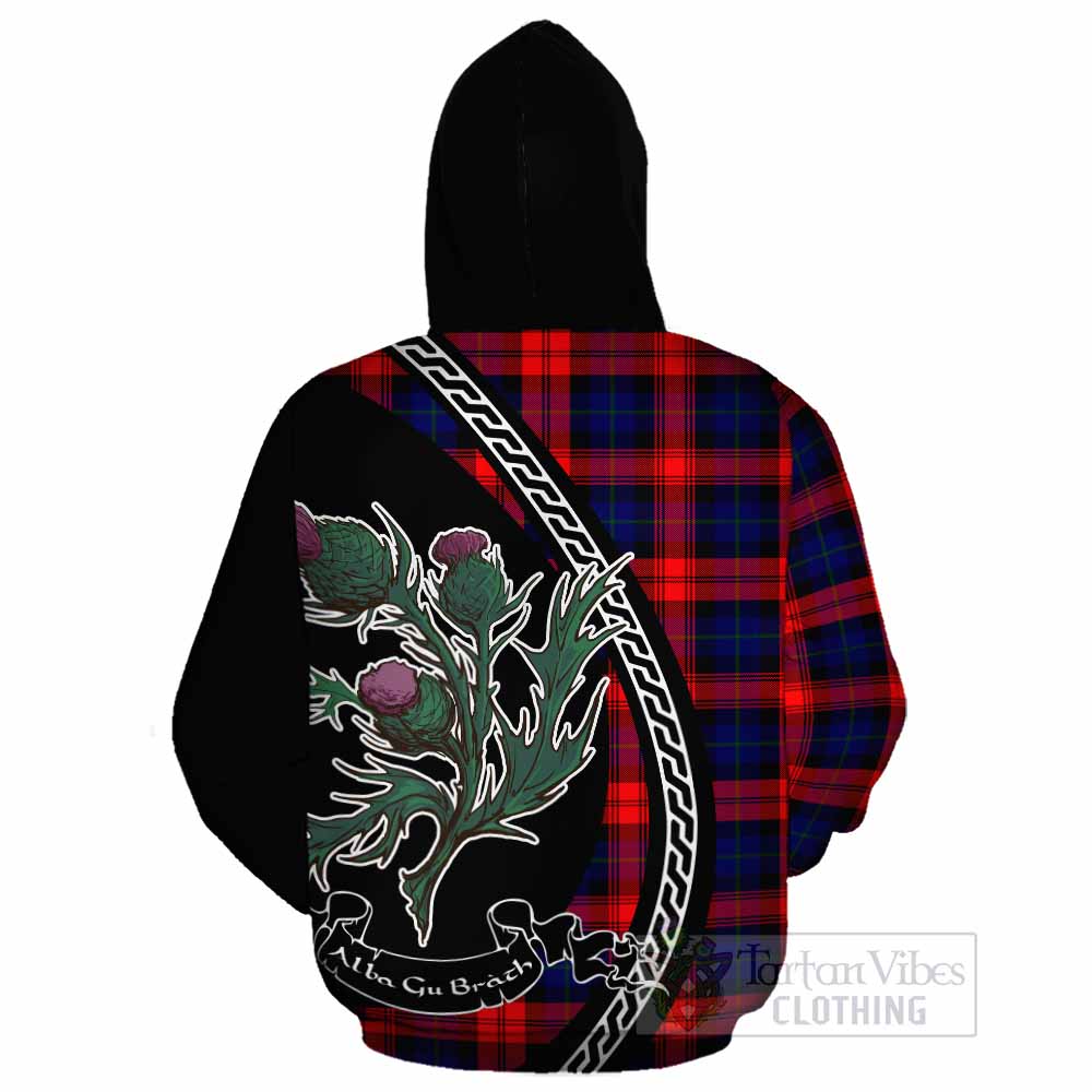 McLaughlin Family Crest Tartan Cotton Hoodie Alba Thistle Inspired - Tartan Vibes Clothing