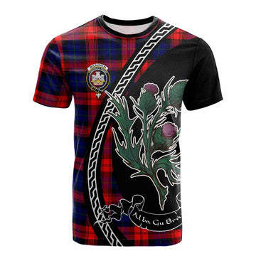 McLaughlin Family Crest Tartan Cotton T-shirt Alba Thistle Inspired