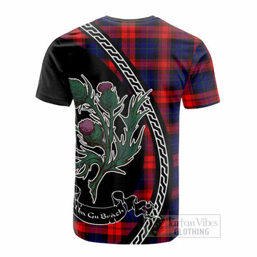 McLaughlin Family Crest Tartan Cotton T-shirt Alba Thistle Inspired