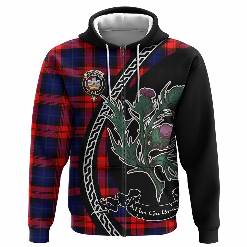 McLaughlin Family Crest Tartan Hoodie Alba Thistle Inspired - Tartan Vibes Clothing