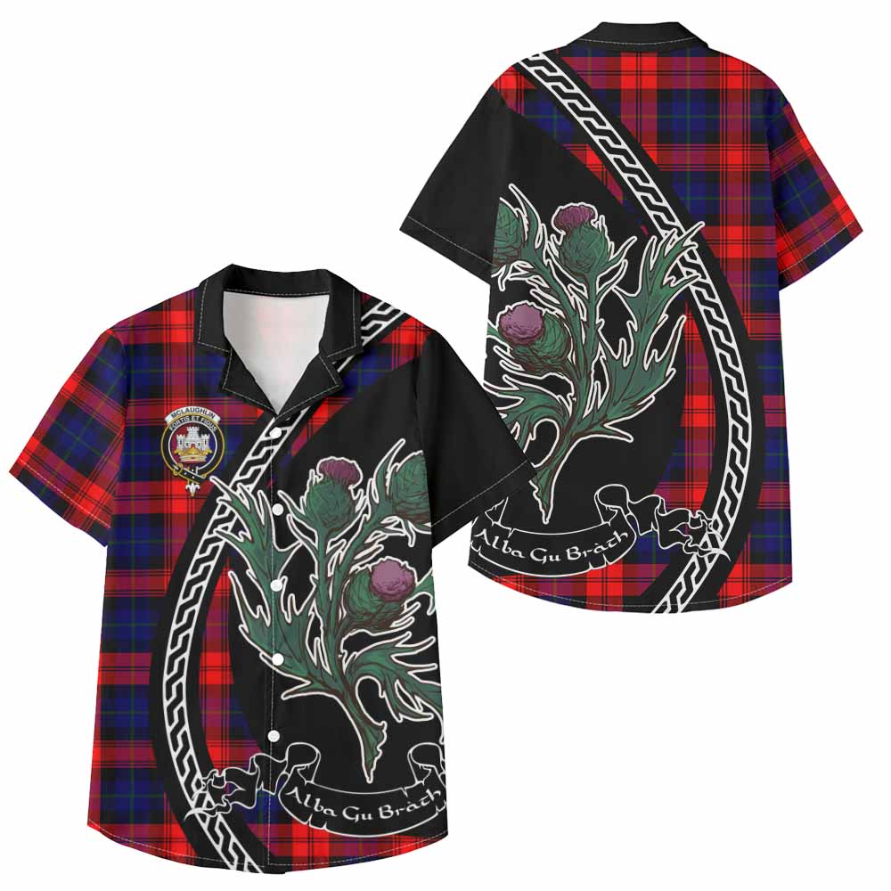 McLaughlin Family Crest Tartan Kid Hawaiian Shirt Alba Thistle Inspired - Tartan Vibes Clothing