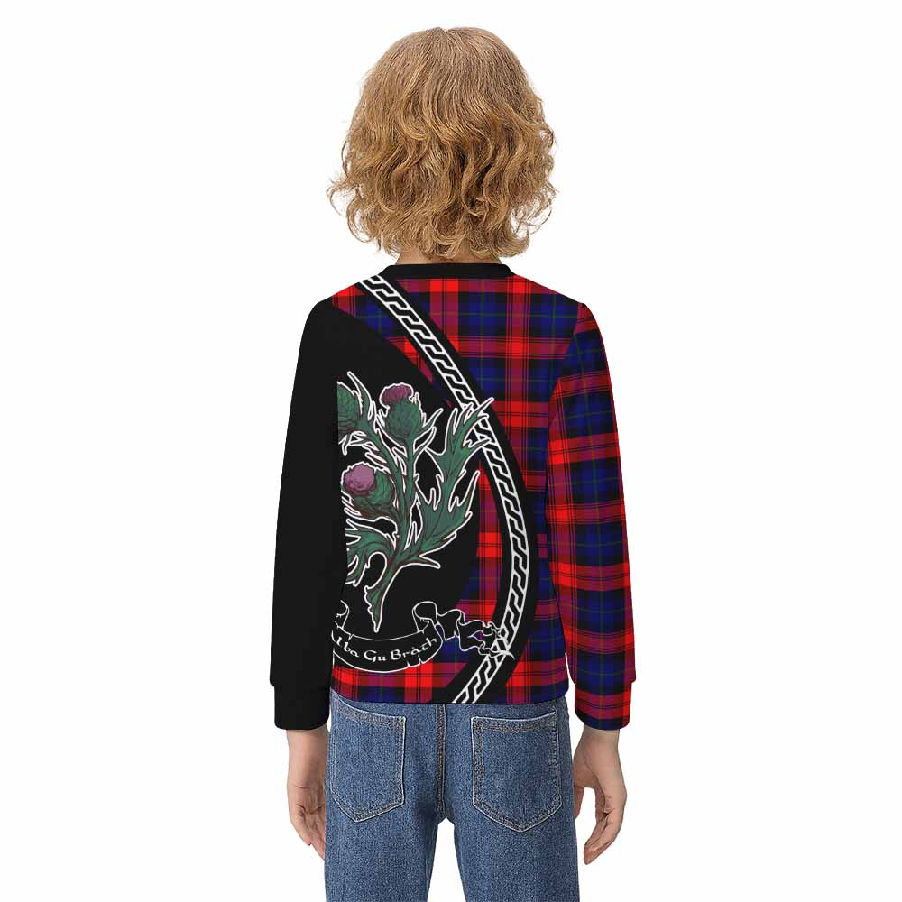 McLaughlin Family Crest Tartan Kid Knitted Sweatshirt Alba Thistle Inspired - Tartan Vibes Clothing