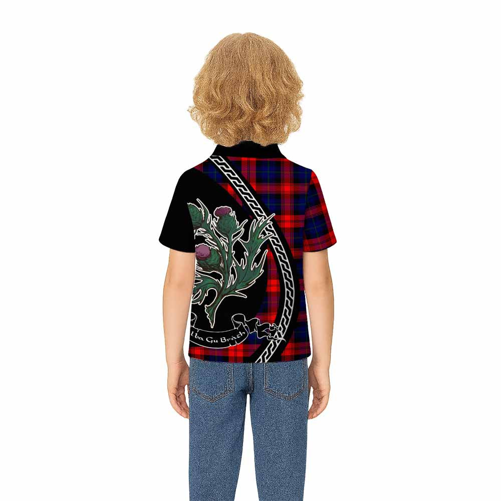 McLaughlin Family Crest Tartan Kid Polo Shirt Alba Thistle Inspired - Tartan Vibes Clothing