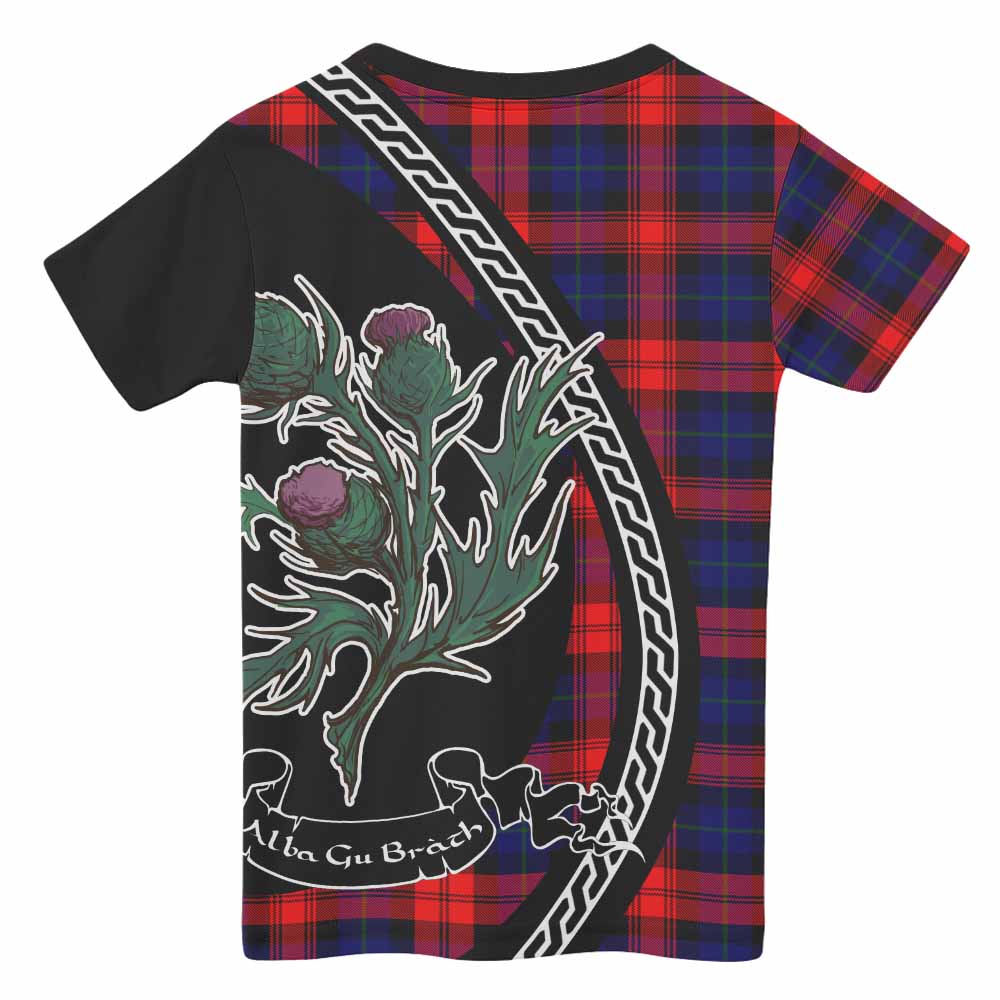 McLaughlin Family Crest Tartan Kid T-shirt Alba Thistle Inspired - Tartan Vibes Clothing