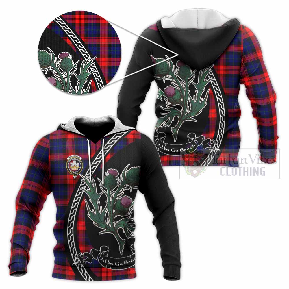 McLaughlin Family Crest Tartan Knitted Hoodie Alba Thistle Inspired - Tartan Vibes Clothing